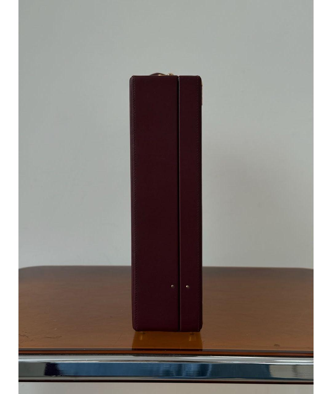 CARTIER Бордовый кожаный портфель, фото 3
