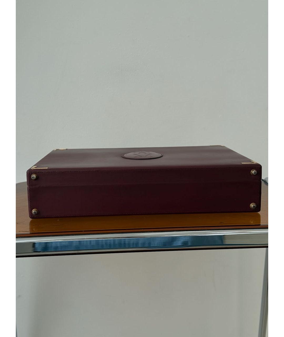 CARTIER Бордовый кожаный портфель, фото 4