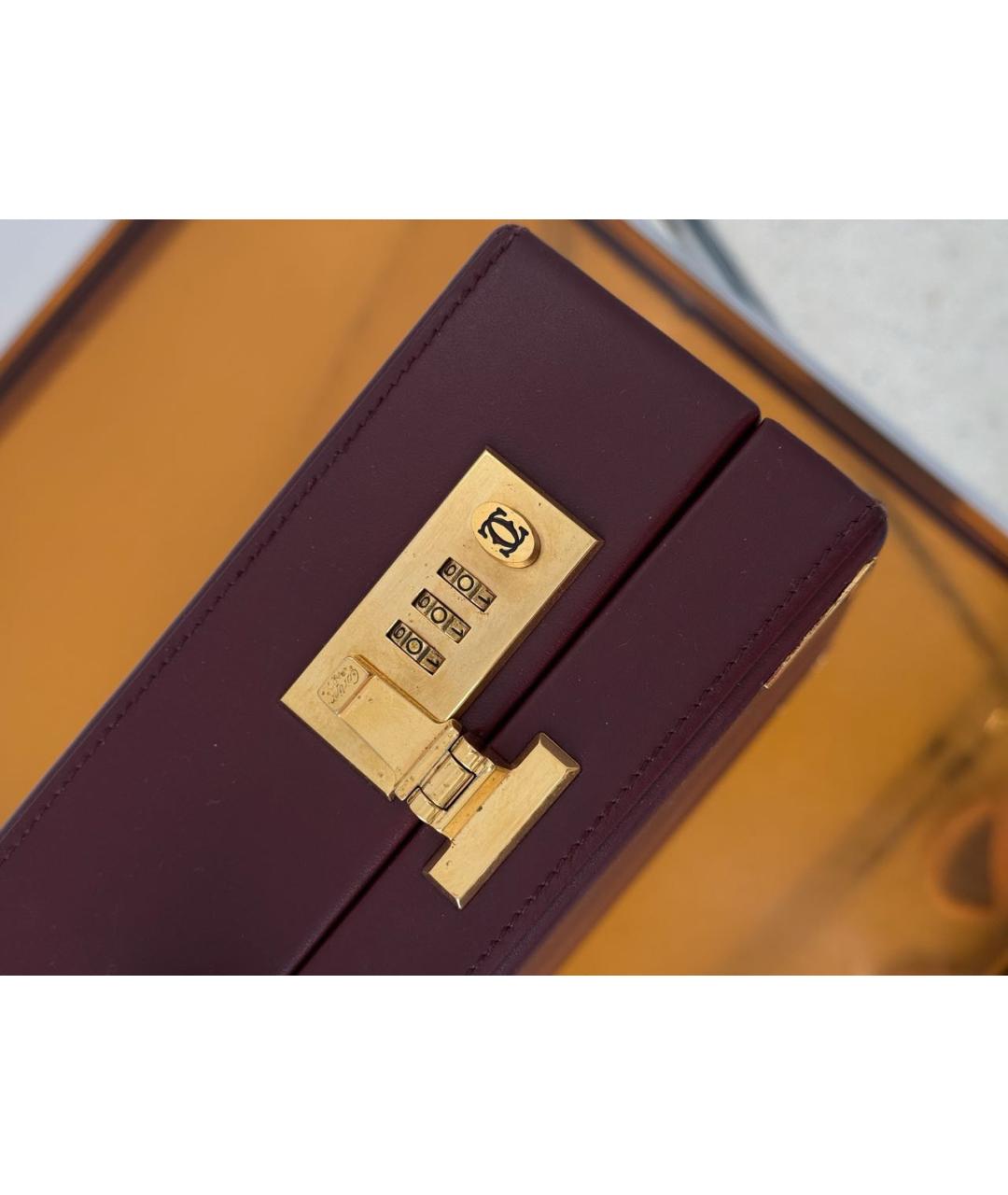 CARTIER Бордовый кожаный портфель, фото 7