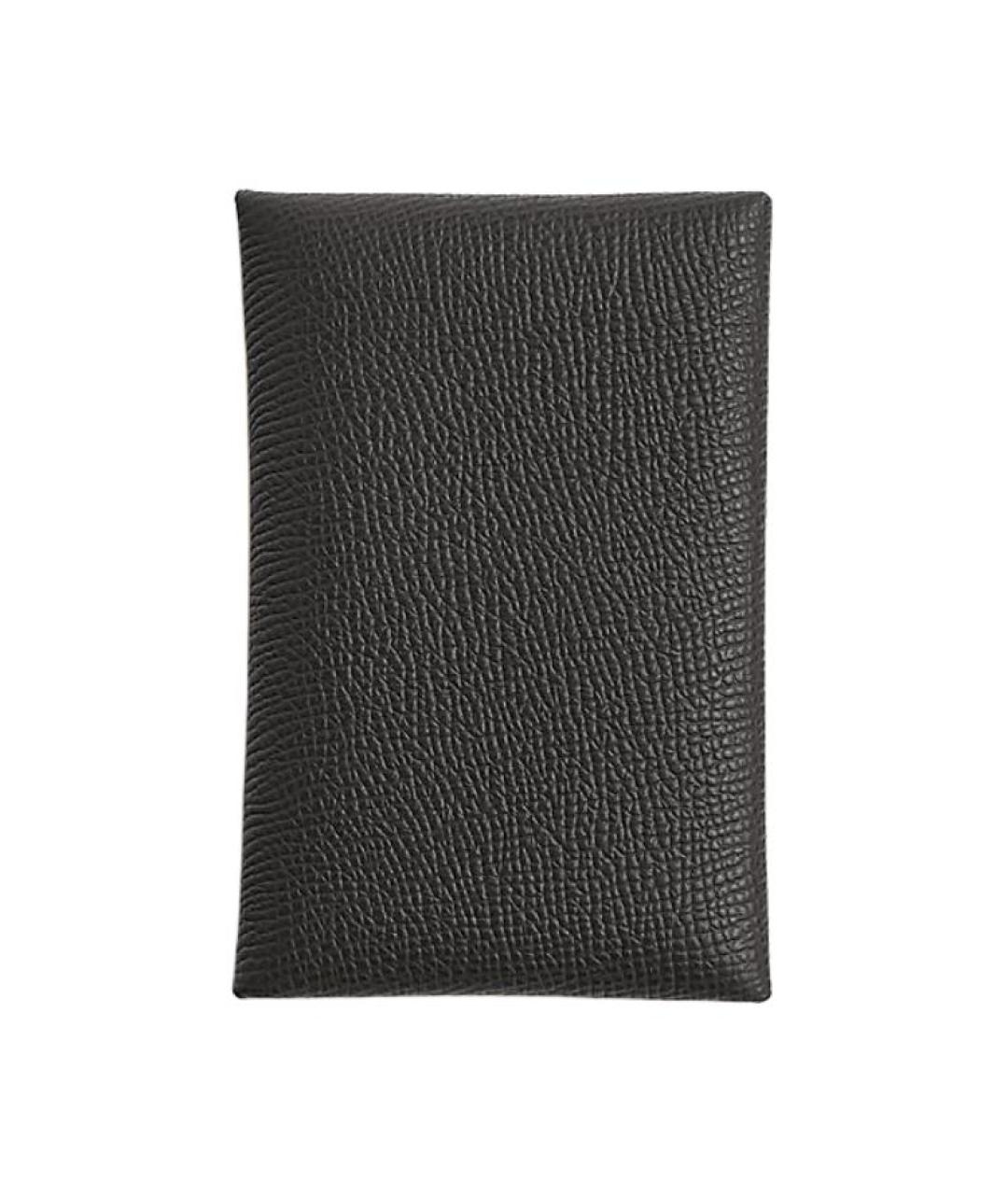 HERMES Черный кожаный кардхолдер, фото 1