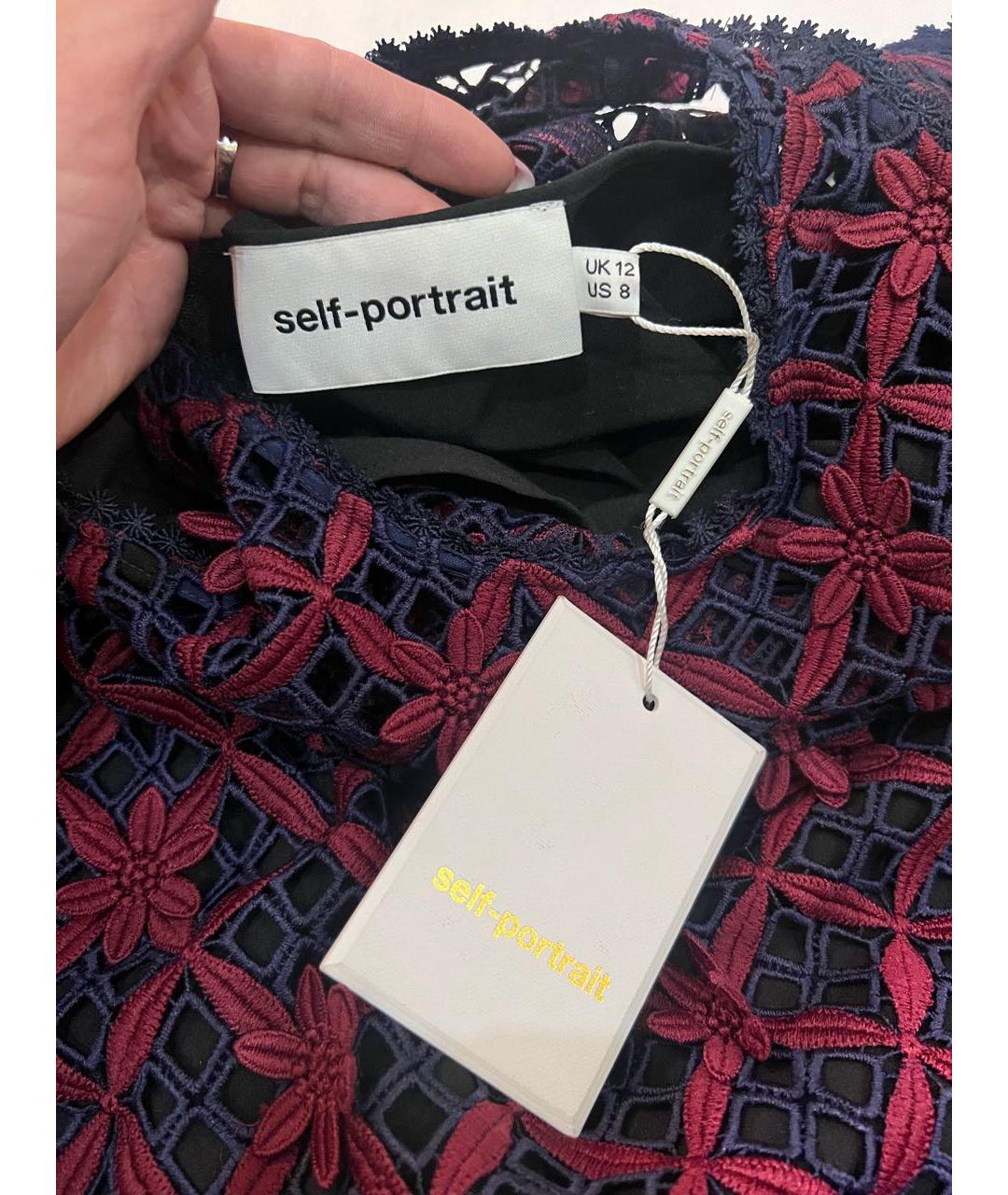 SELF-PORTRAIT Бордовое полиэстеровое вечернее платье, фото 4