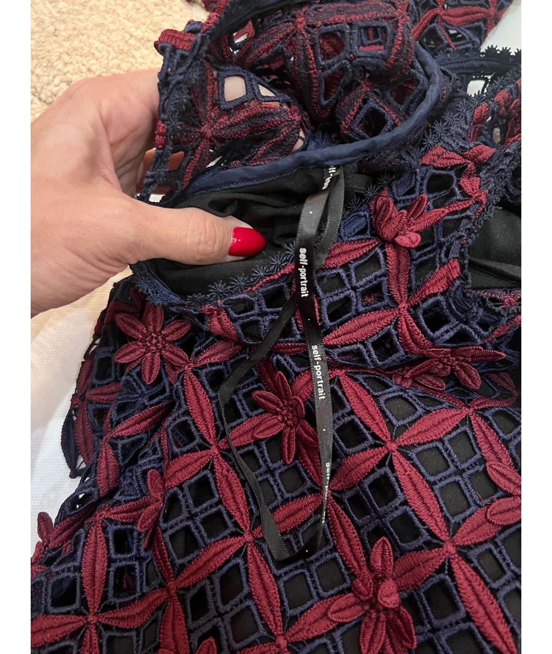 SELF-PORTRAIT Бордовое полиэстеровое вечернее платье, фото 5