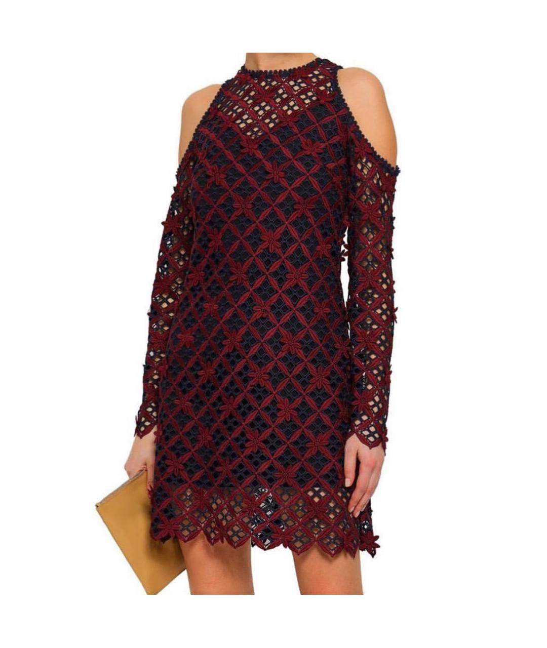 SELF-PORTRAIT Бордовое полиэстеровое вечернее платье, фото 3