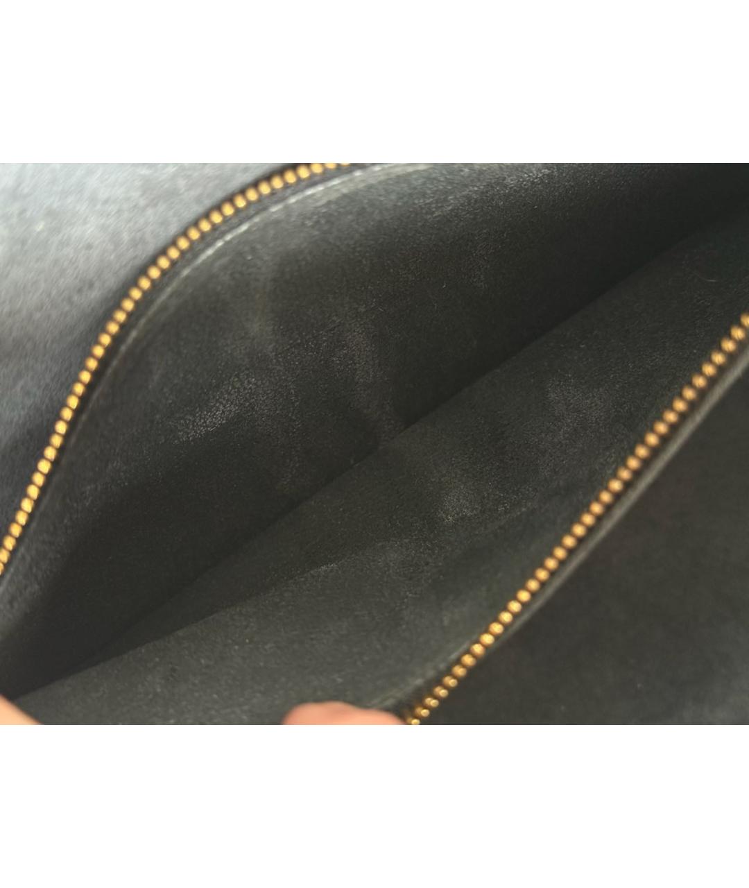 LOUIS VUITTON Черная кожаная сумка тоут, фото 6