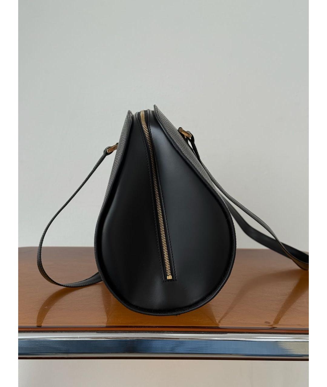 LOUIS VUITTON Черная кожаная сумка тоут, фото 4