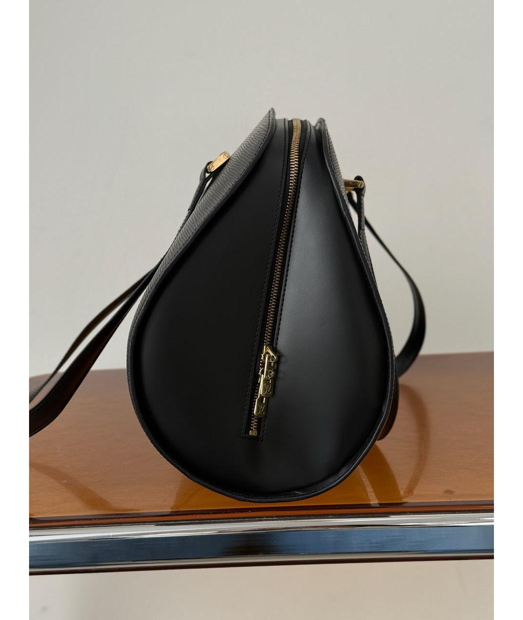 LOUIS VUITTON Черная кожаная сумка тоут, фото 3