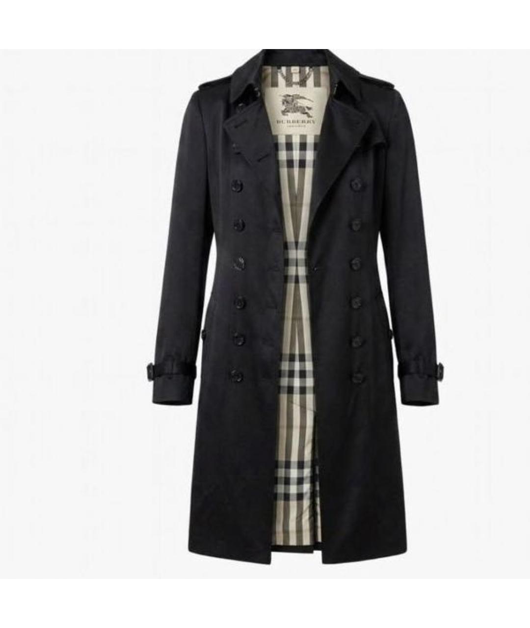 BURBERRY Черный хлопковый тренч/плащ, фото 9