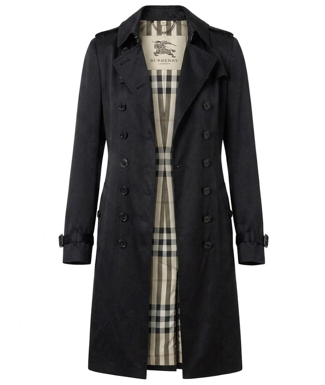 BURBERRY Черный хлопковый тренч/плащ, фото 1