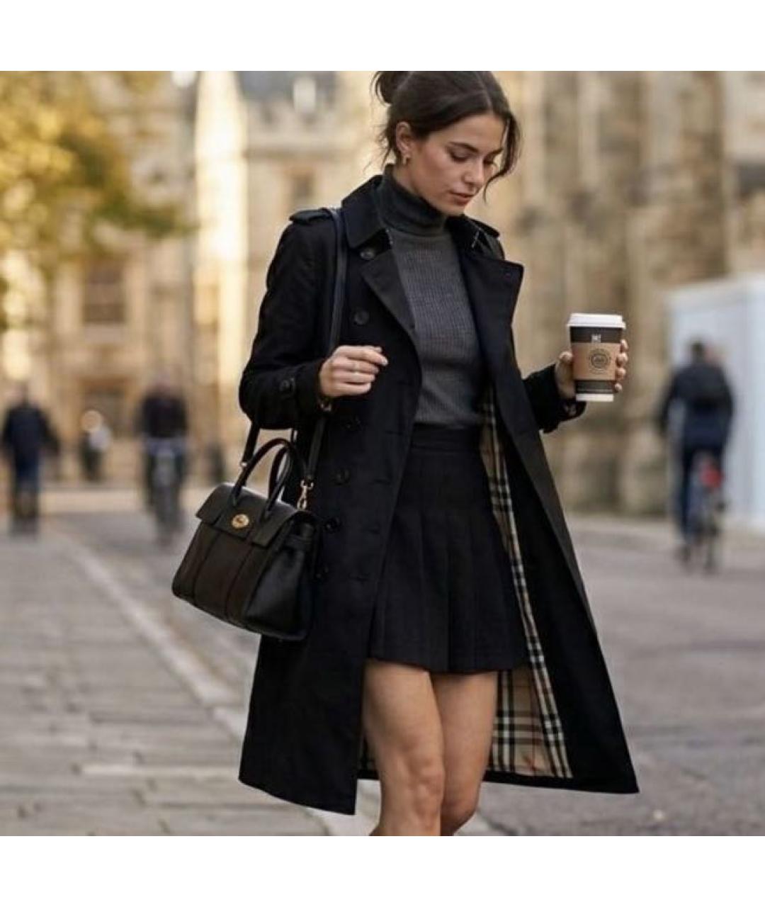 BURBERRY Черный хлопковый тренч/плащ, фото 2