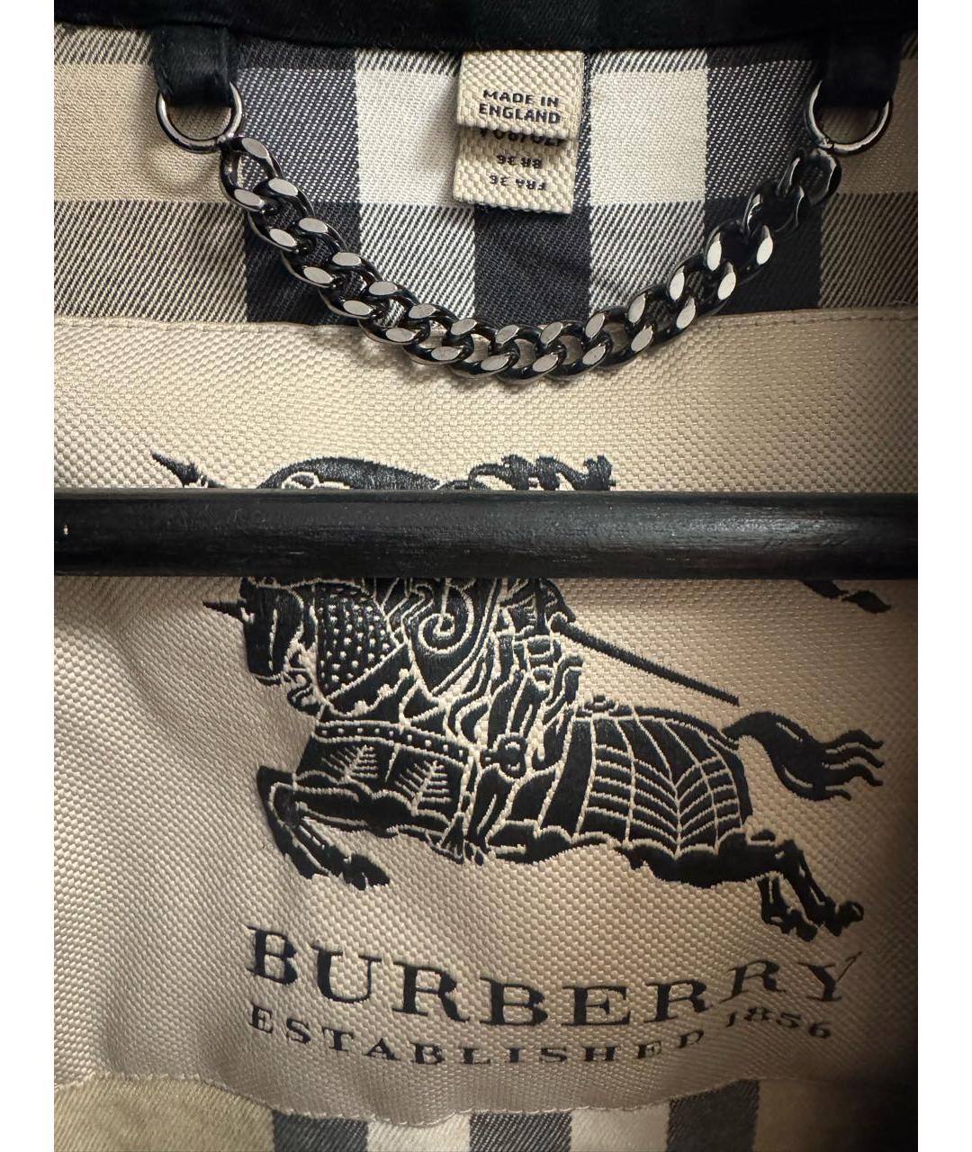 BURBERRY Черный хлопковый тренч/плащ, фото 4