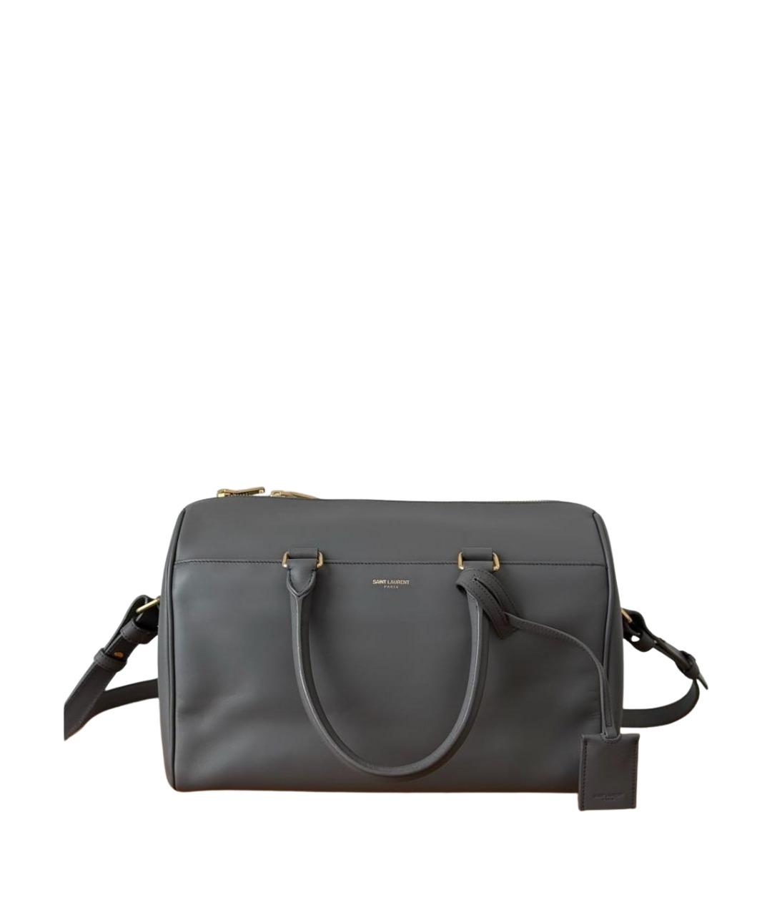 SAINT LAURENT Серая кожаная сумка тоут, фото 1