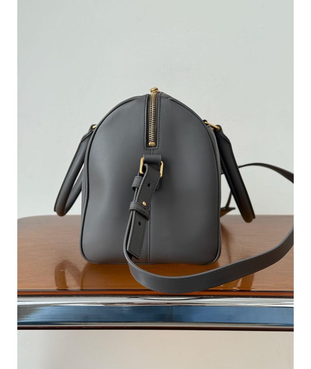 SAINT LAURENT Серая кожаная сумка тоут, фото 4