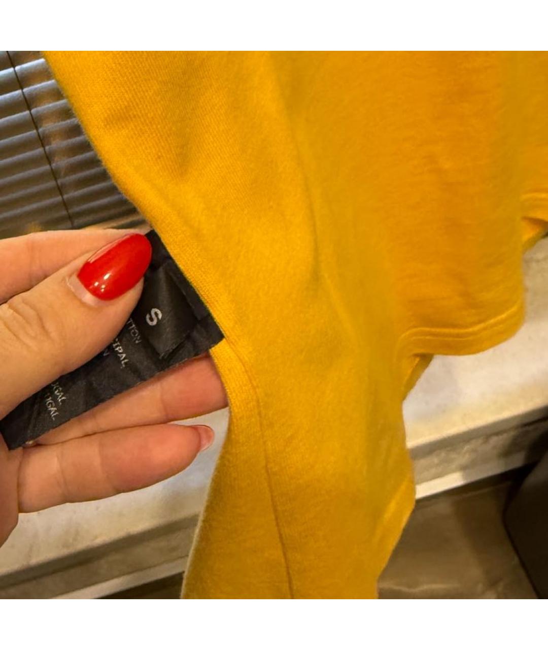 VETEMENTS Горчичная хлопковая футболка, фото 4