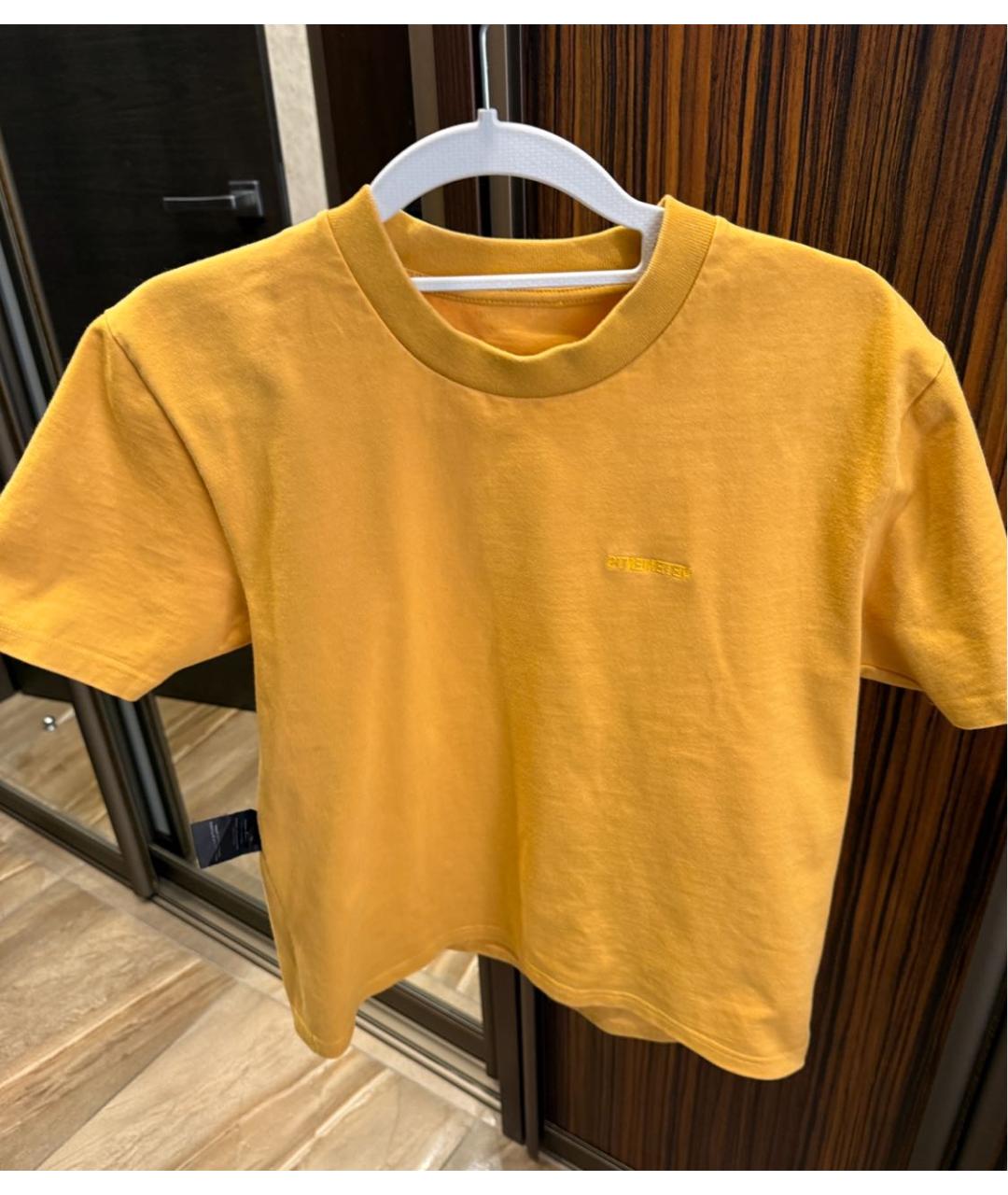 VETEMENTS Горчичная хлопковая футболка, фото 6