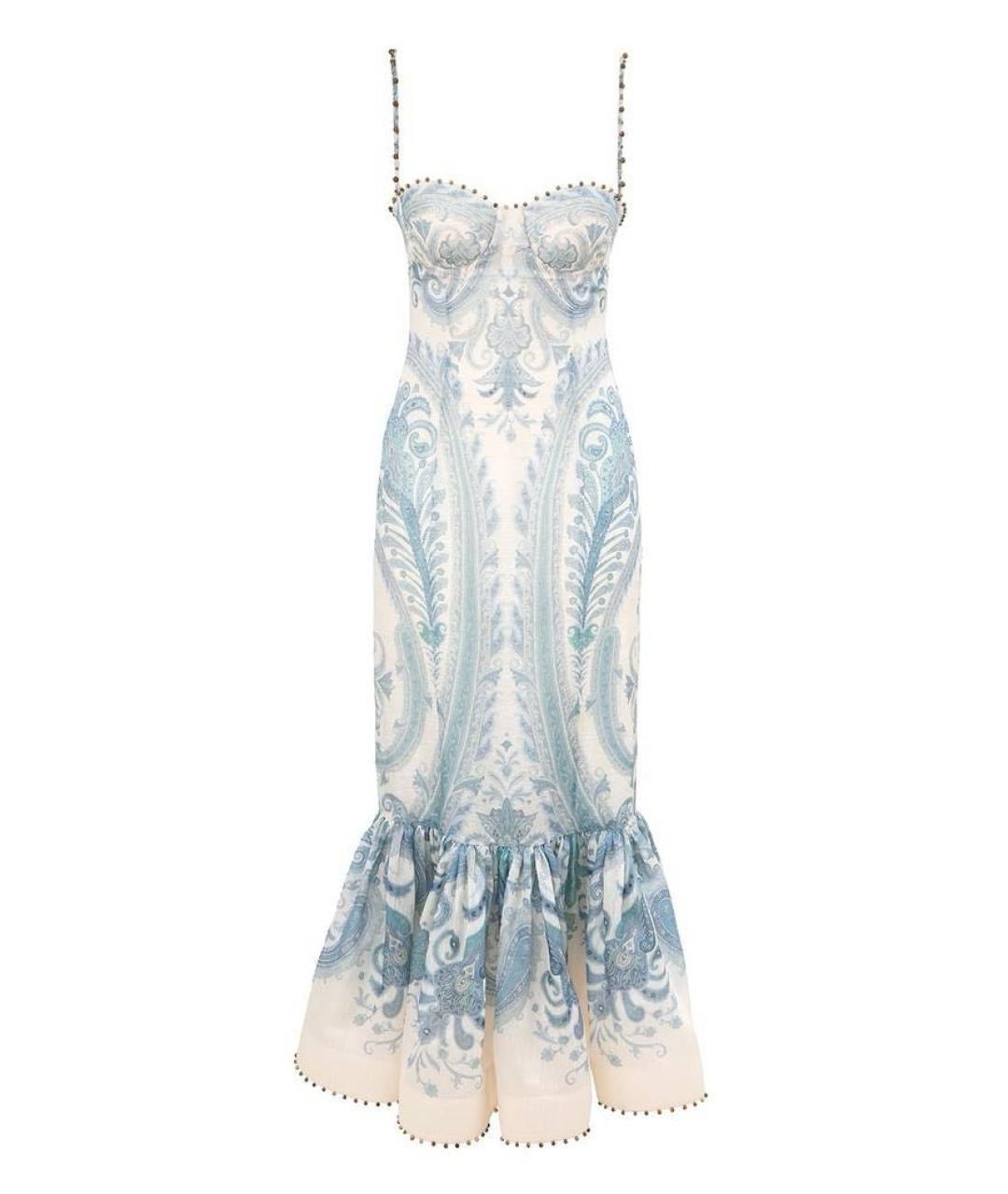 ZIMMERMANN Голубое льняное повседневное платье, фото 1