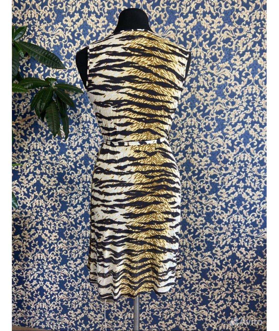 DOLCE&GABBANA Бежевое шелковое повседневное платье, фото 2