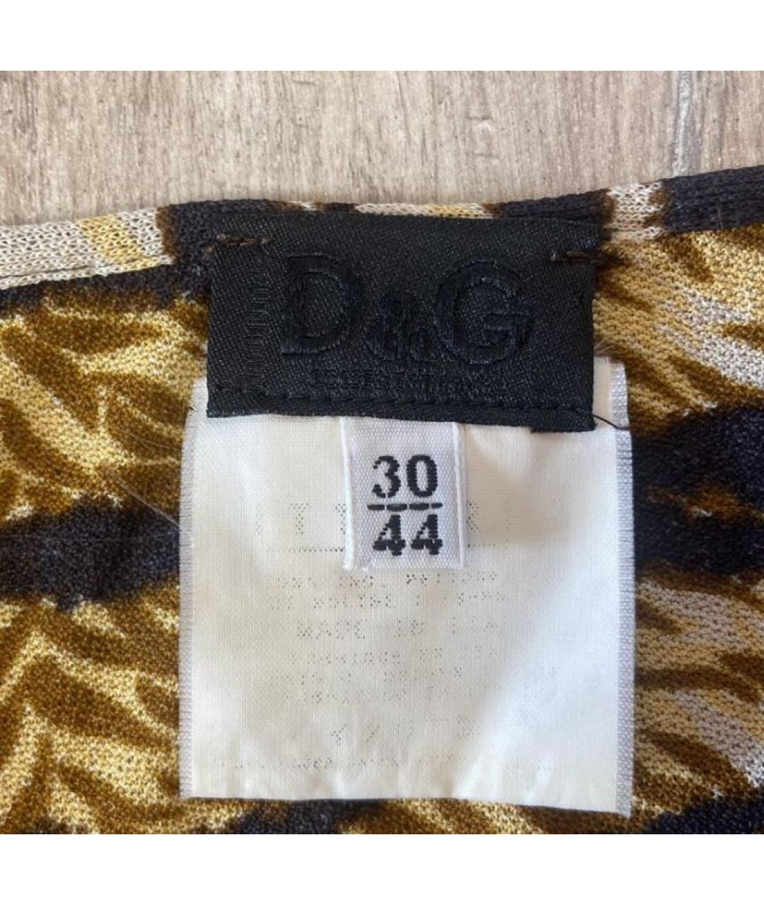 DOLCE&GABBANA Бежевое шелковое повседневное платье, фото 6