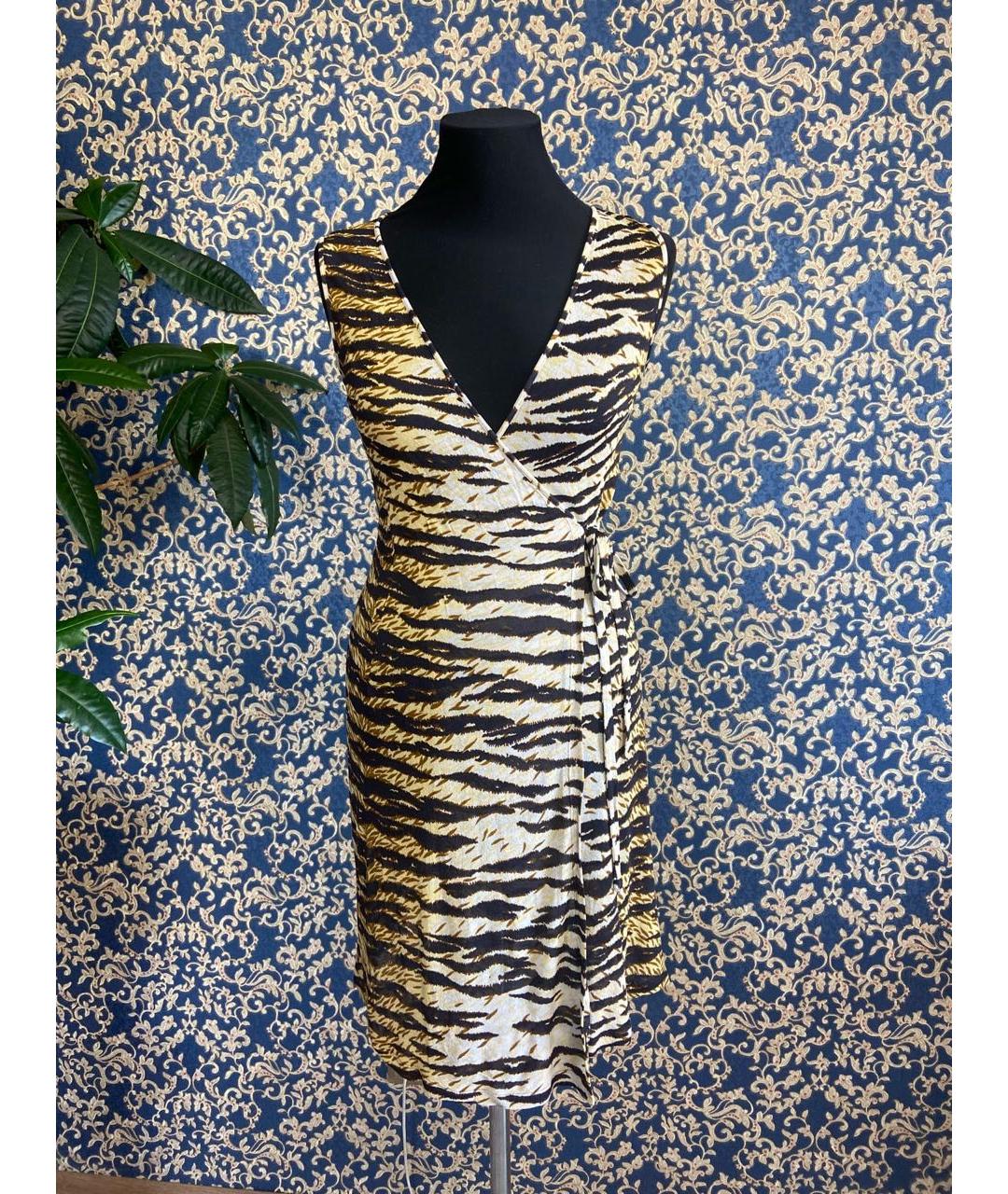 DOLCE&GABBANA Бежевое шелковое повседневное платье, фото 8