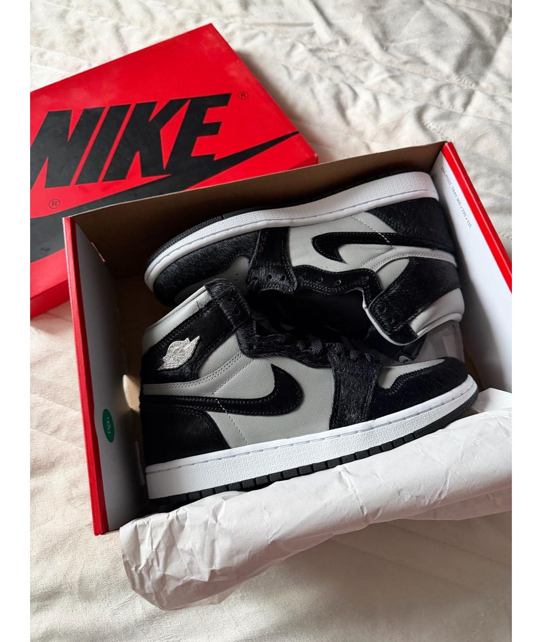 JORDAN Черные кожаные кеды, фото 2