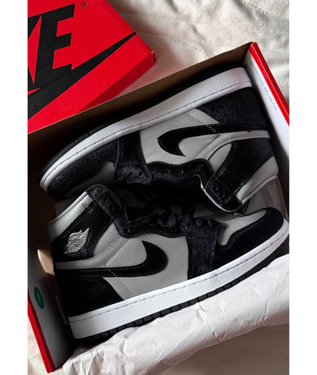 JORDAN Черные кожаные кеды, фото 4