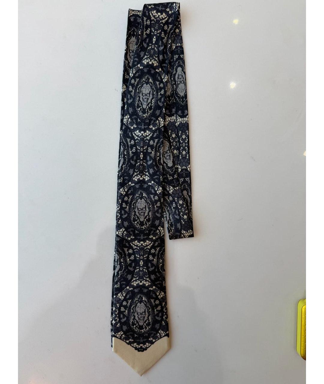 ALEXANDER MCQUEEN Серый шелковый галстук, фото 2