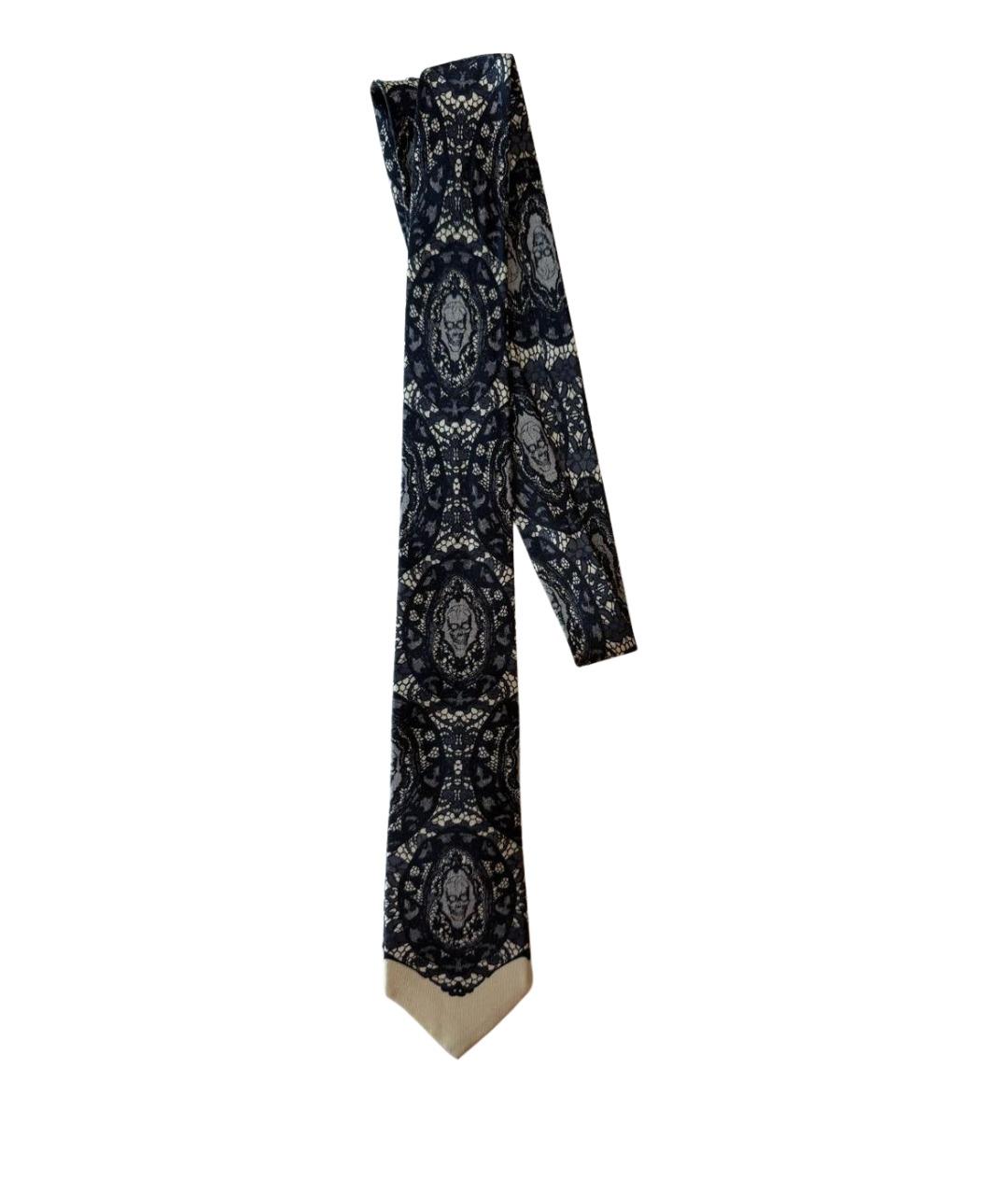 ALEXANDER MCQUEEN Серый шелковый галстук, фото 1