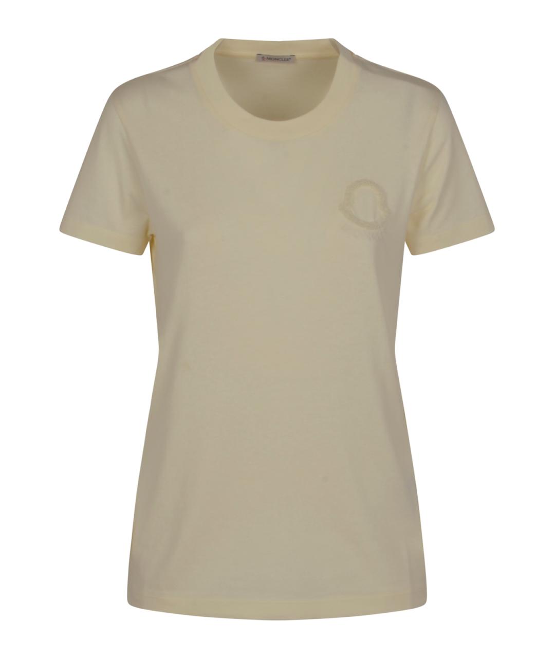 MONCLER Бежевая хлопковая футболка, фото 1