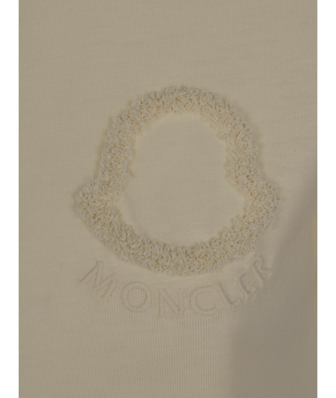 MONCLER Бежевая хлопковая футболка, фото 3
