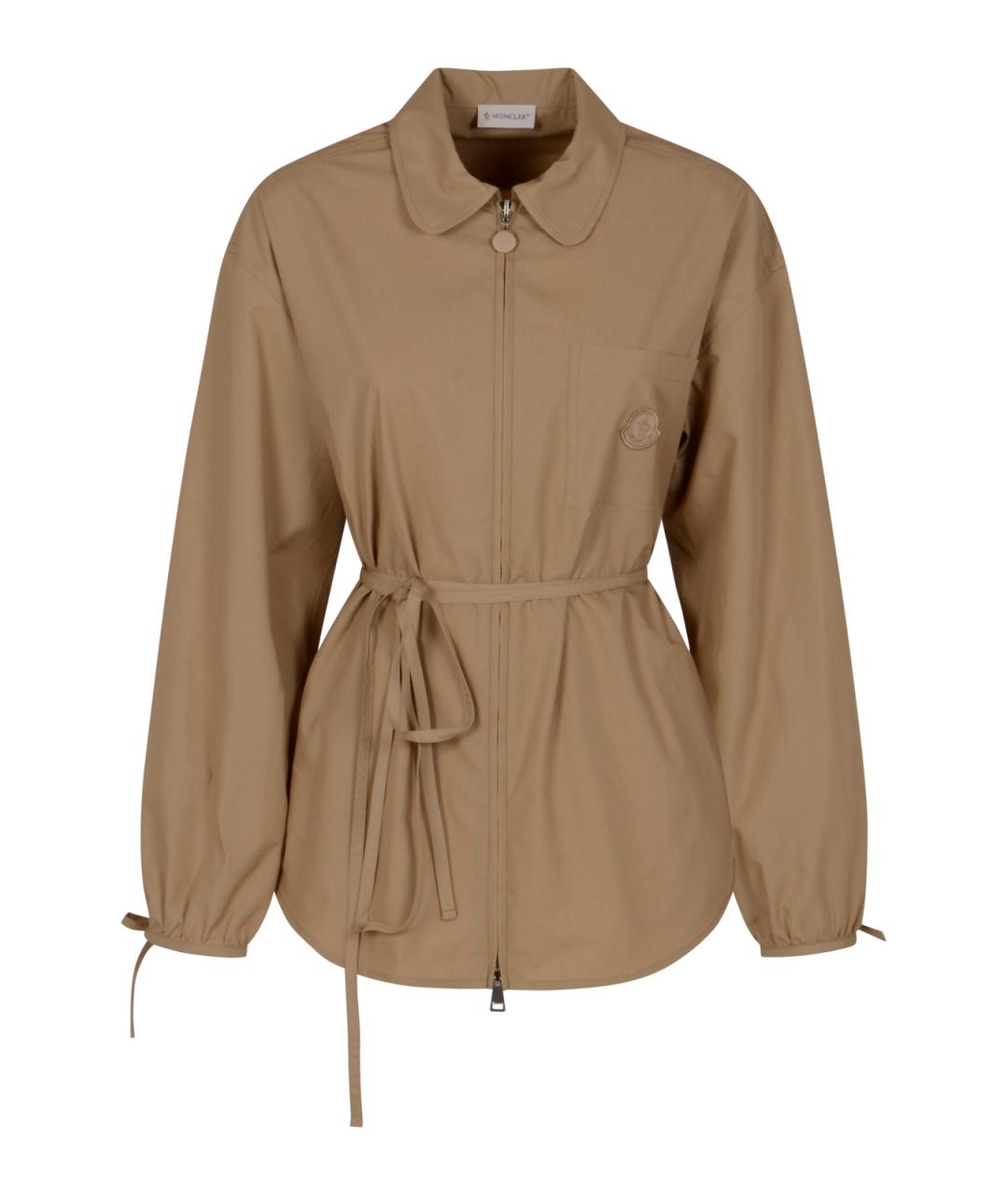 MONCLER Бежевая хлопковая рубашка, фото 1