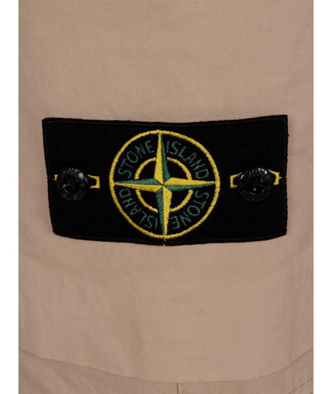 STONE ISLAND Бежевые хлопковые повседневные брюки, фото 3