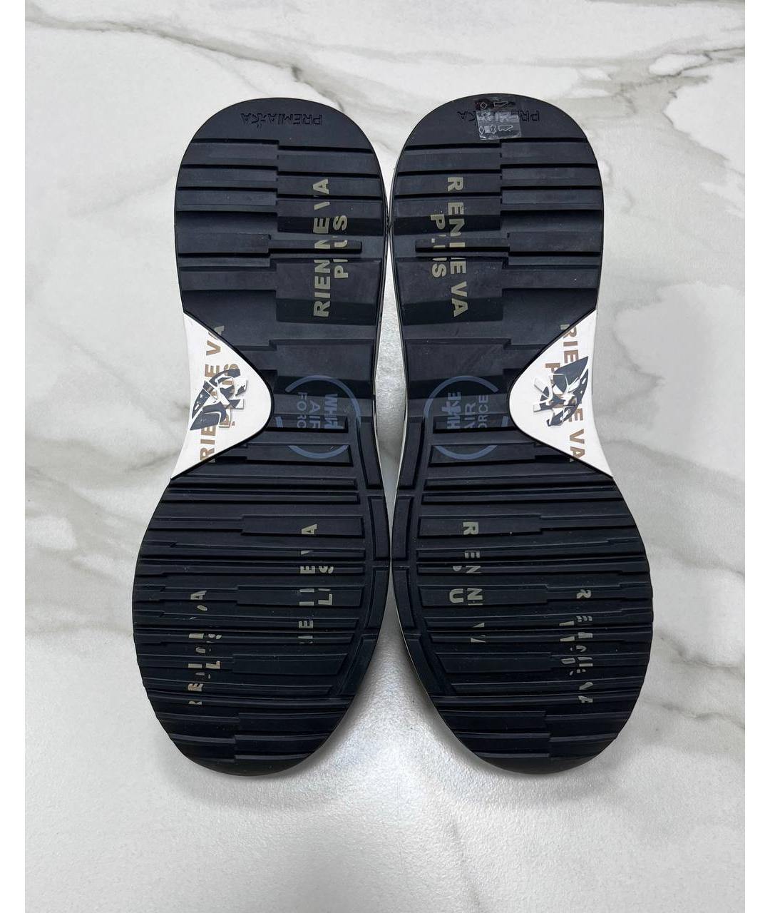 PREMIATA Темно-синие кожаные низкие кроссовки / кеды, фото 6