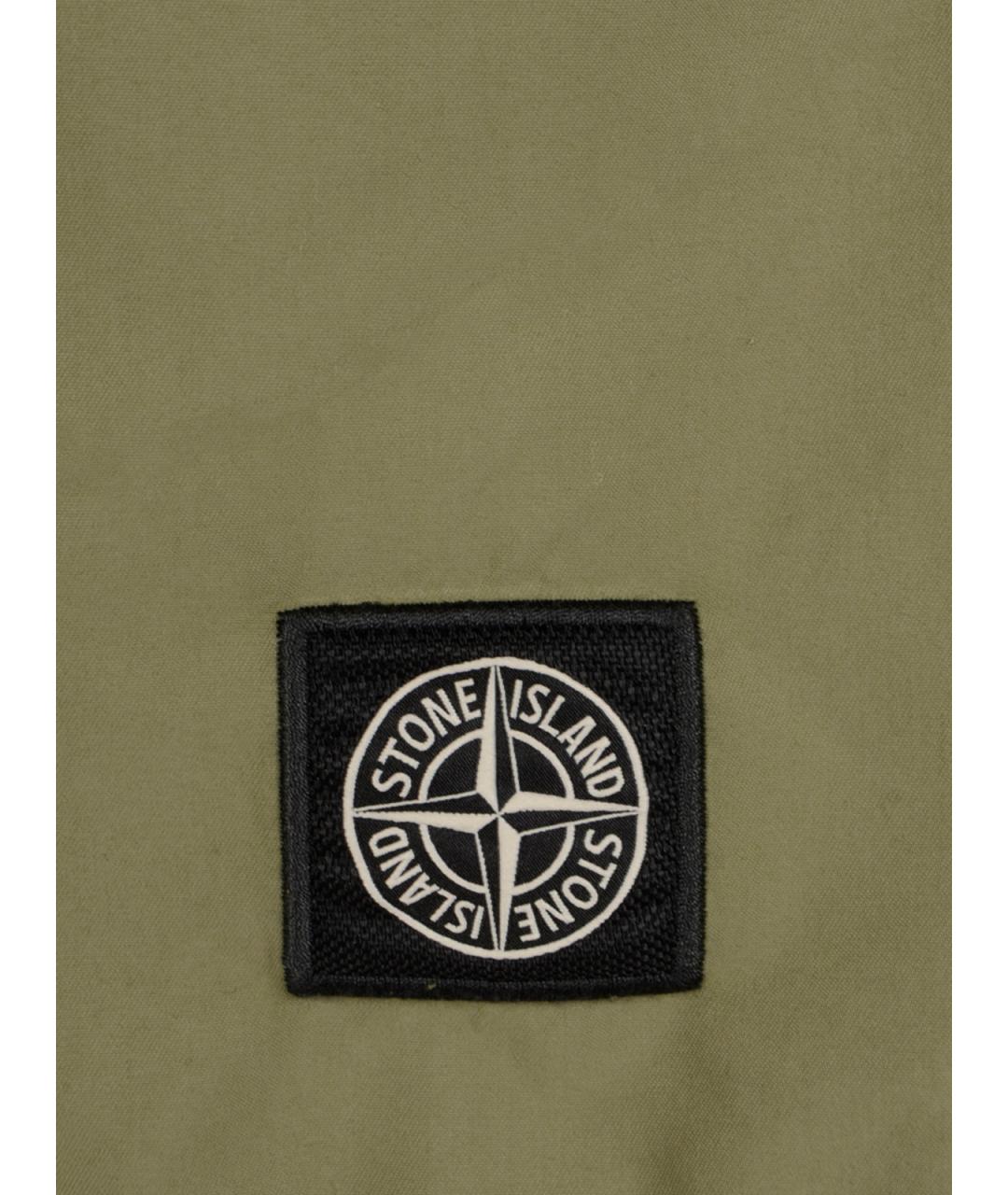 STONE ISLAND Хаки полиамидовые шорты, фото 3