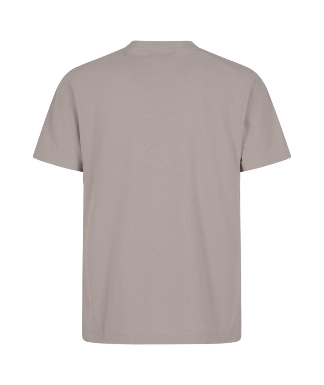 STONE ISLAND Серая хлопковая футболка, фото 2