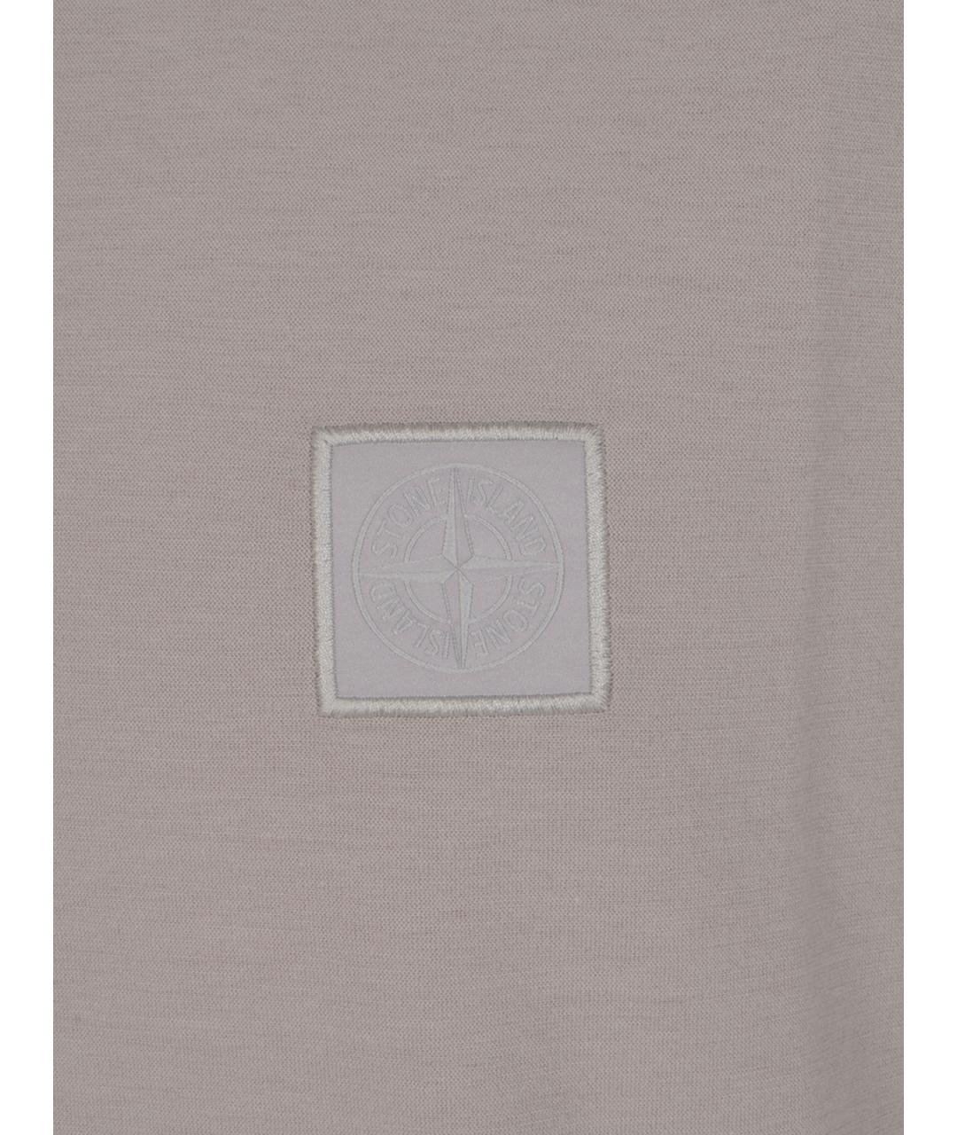 STONE ISLAND Серая хлопковая футболка, фото 3