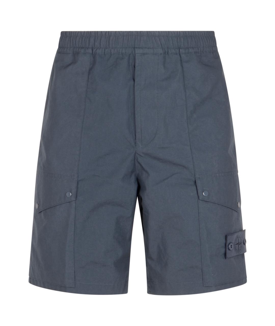 STONE ISLAND Синие хлопковые шорты, фото 1