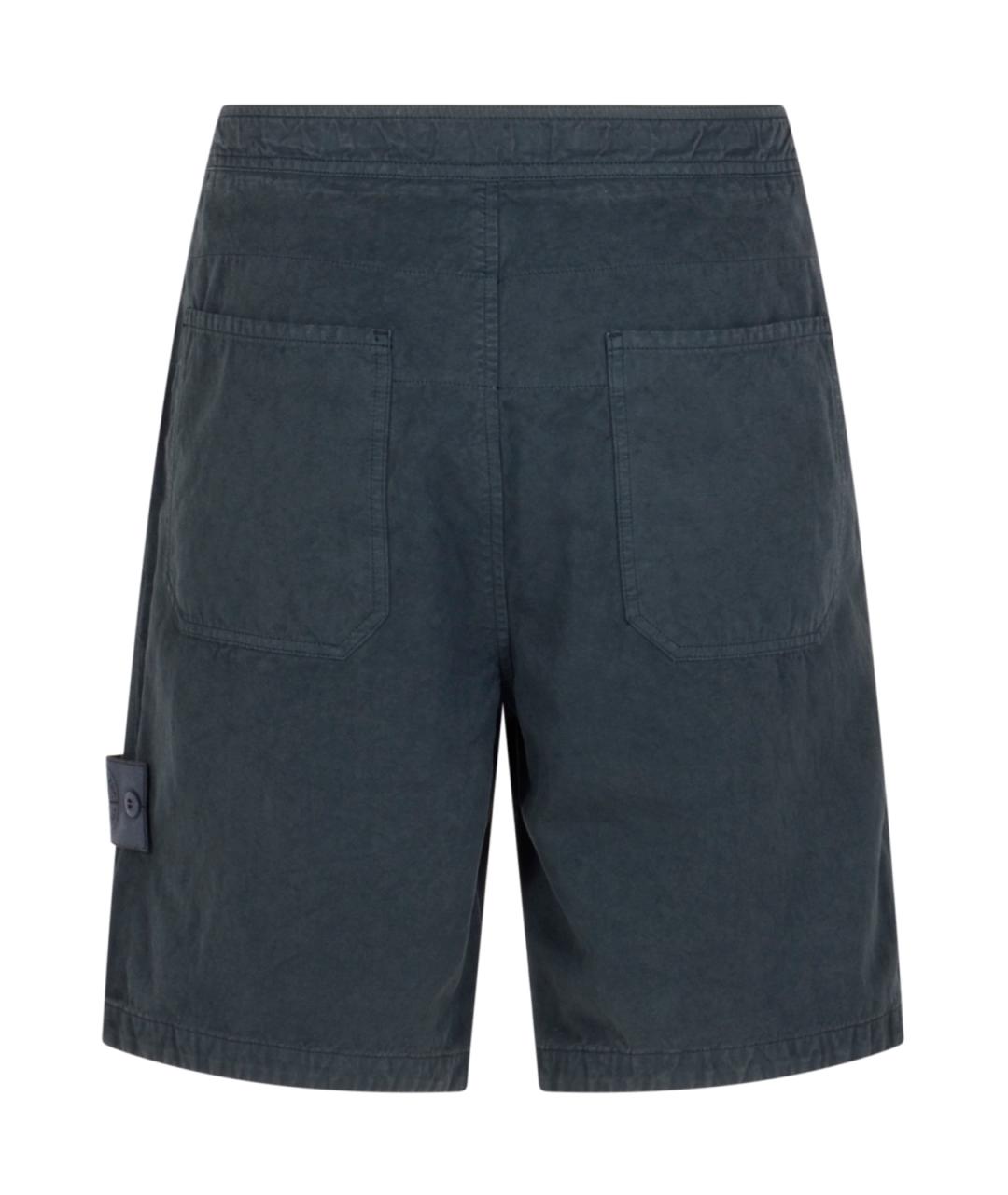 STONE ISLAND Синие хлопковые шорты, фото 2