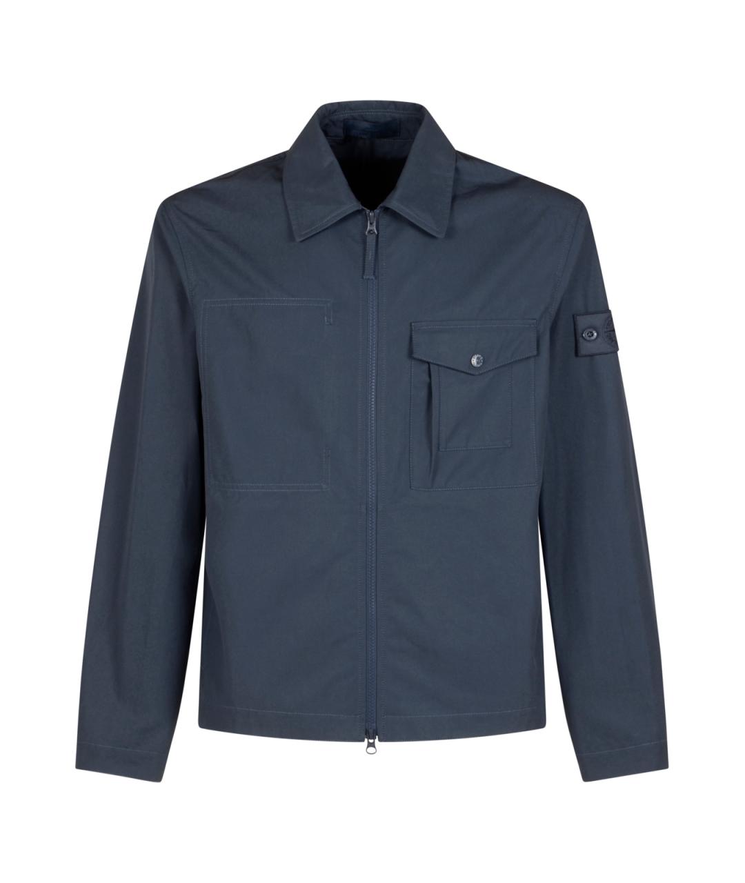 STONE ISLAND Синяя хлопковая кэжуал рубашка, фото 1