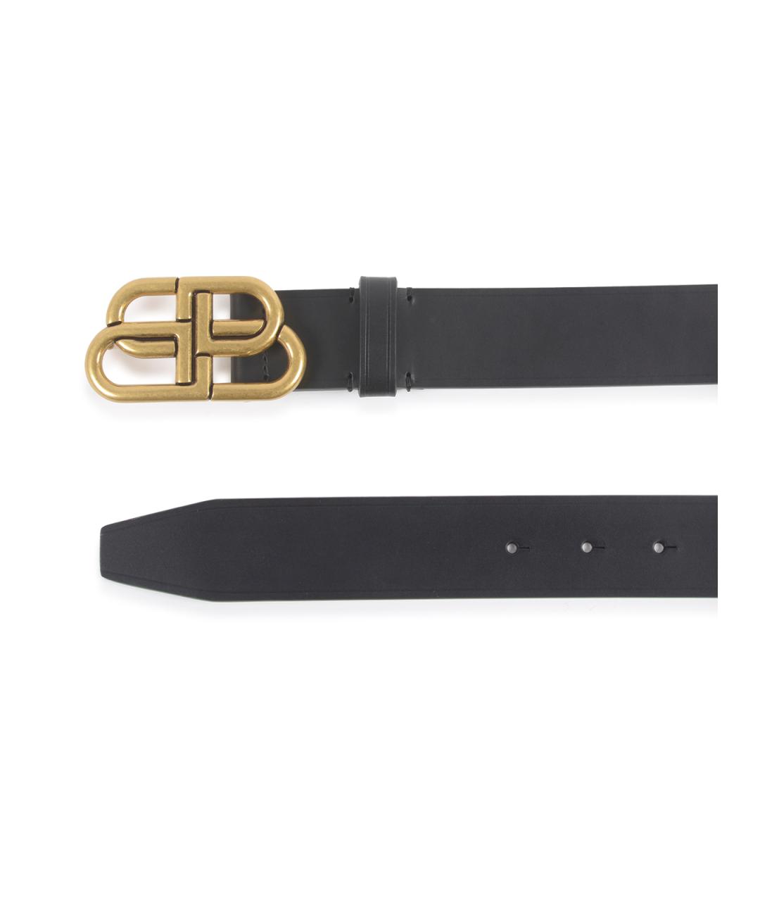 BALENCIAGA Черный кожаный ремень, фото 2