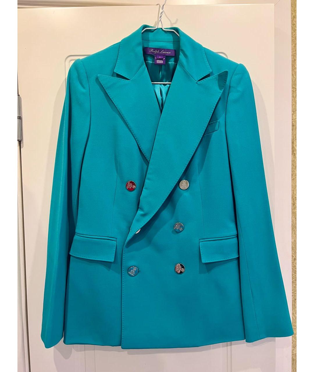 RALPH LAUREN Бирюзовый шерстяной жакет/пиджак, фото 3