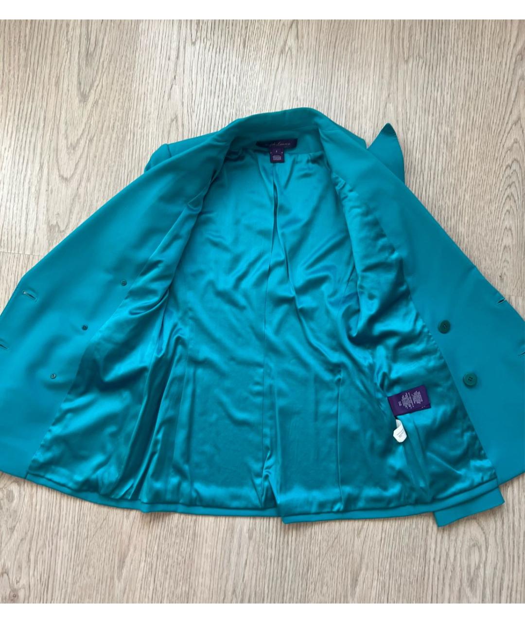 RALPH LAUREN Бирюзовый шерстяной жакет/пиджак, фото 5