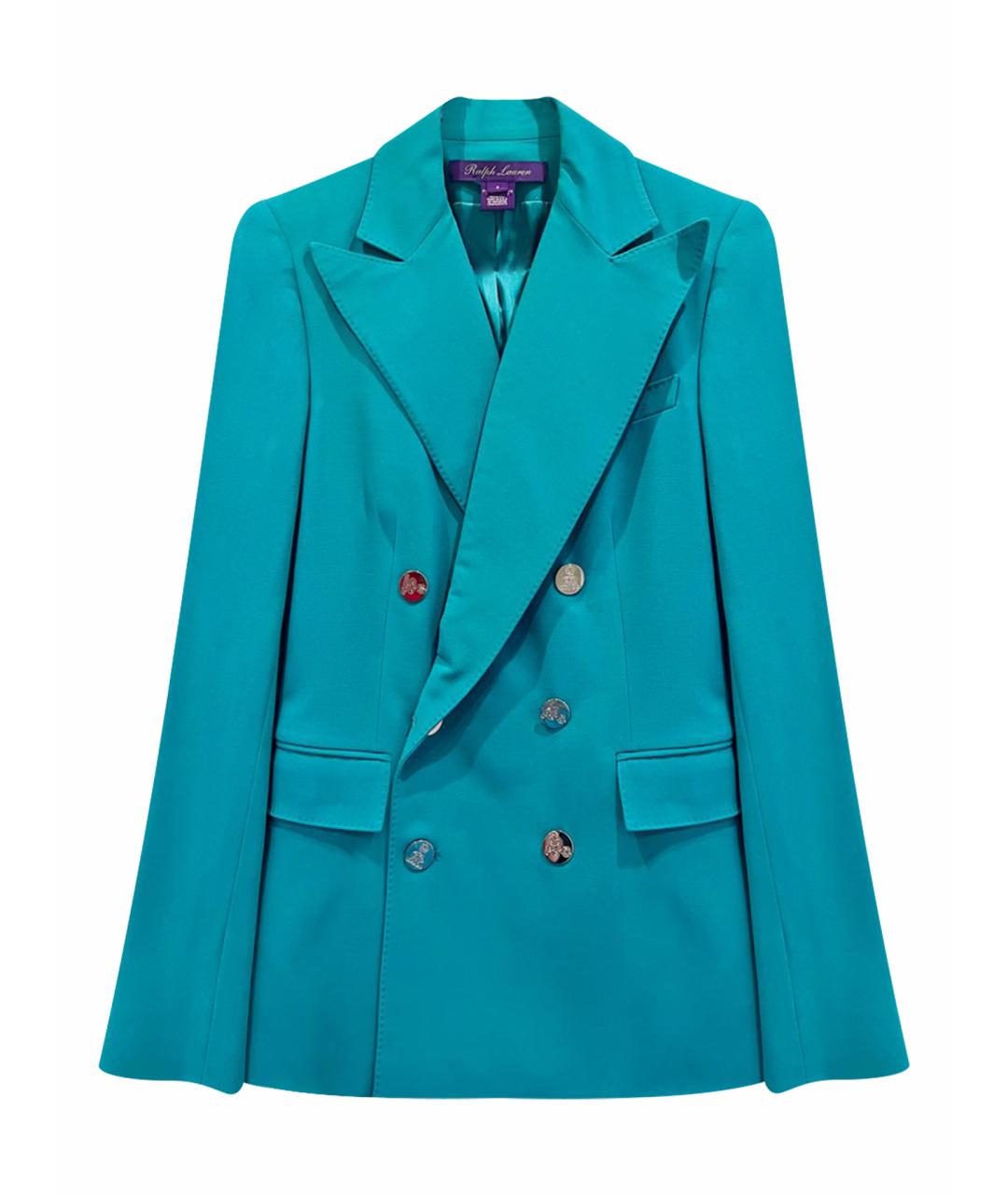 RALPH LAUREN Бирюзовый шерстяной жакет/пиджак, фото 1