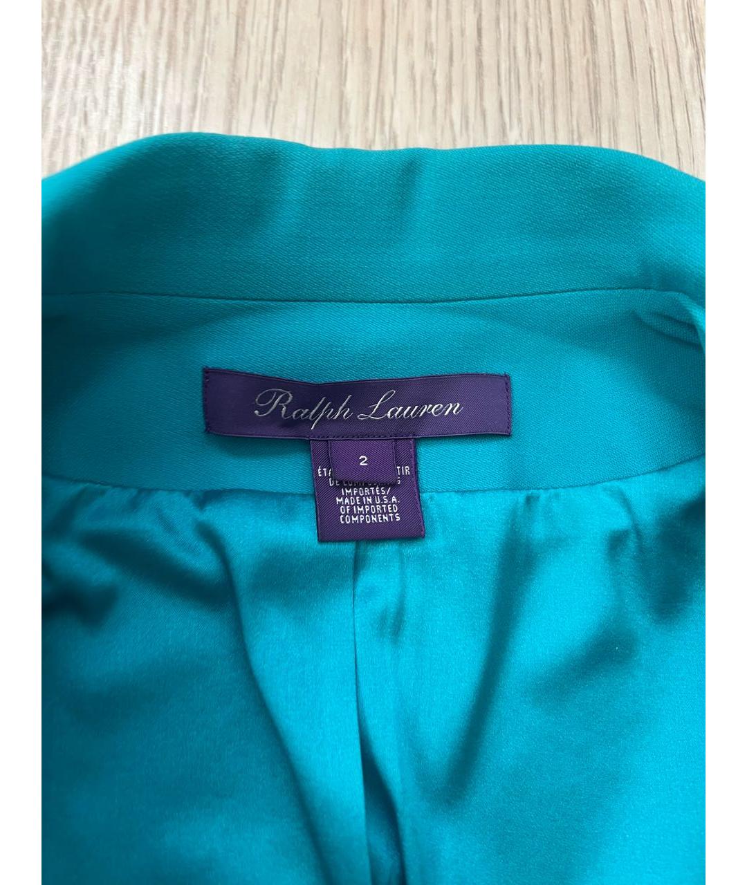 RALPH LAUREN Бирюзовый шерстяной жакет/пиджак, фото 4