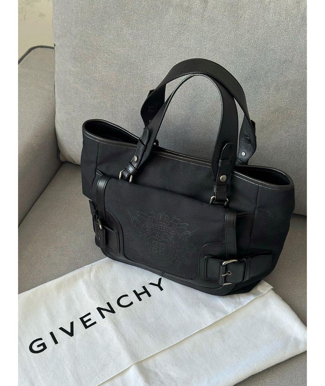 GIVENCHY Черная тканевая сумка тоут, фото 2