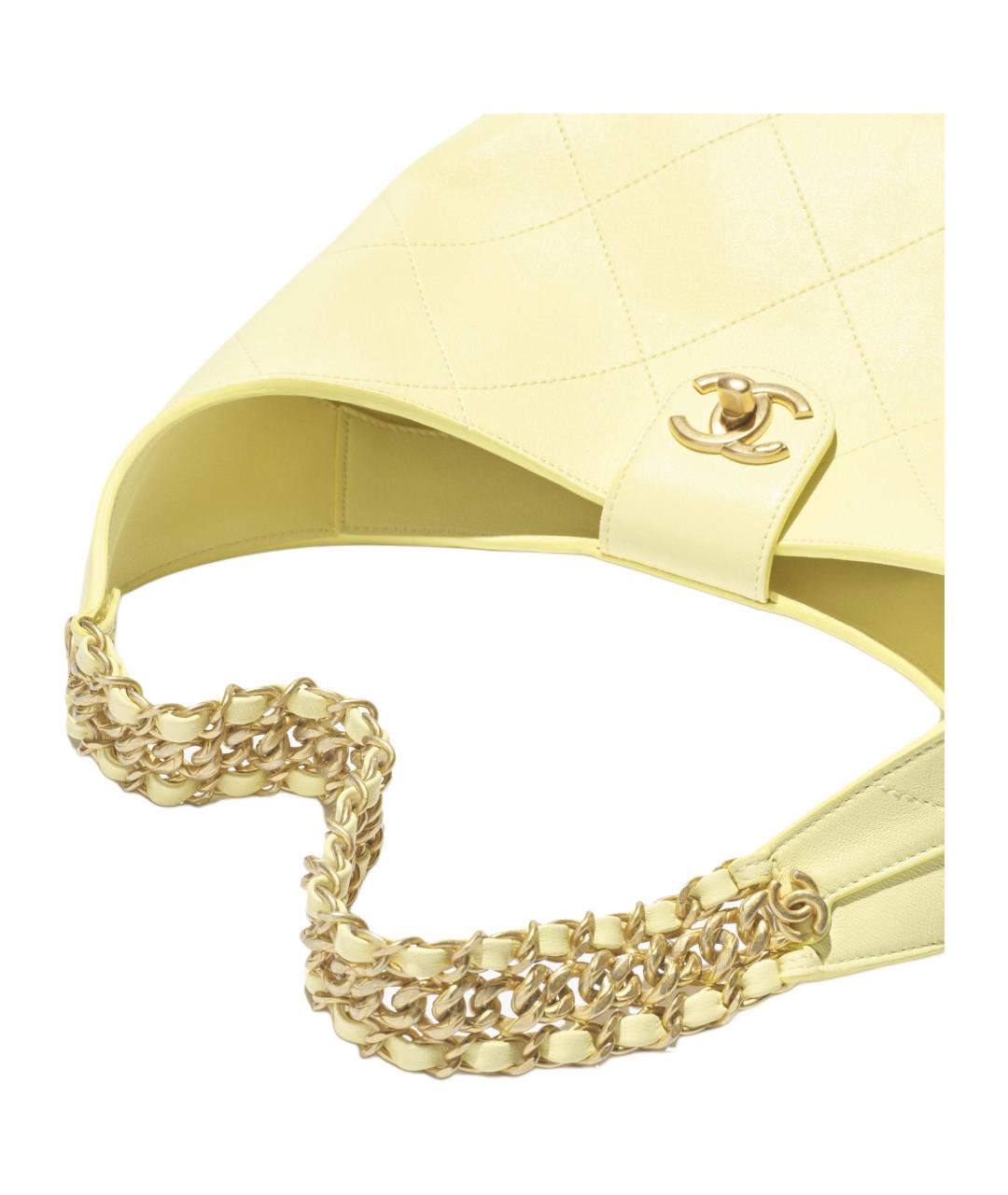 CHANEL Желтая кожаная сумка через плечо, фото 3