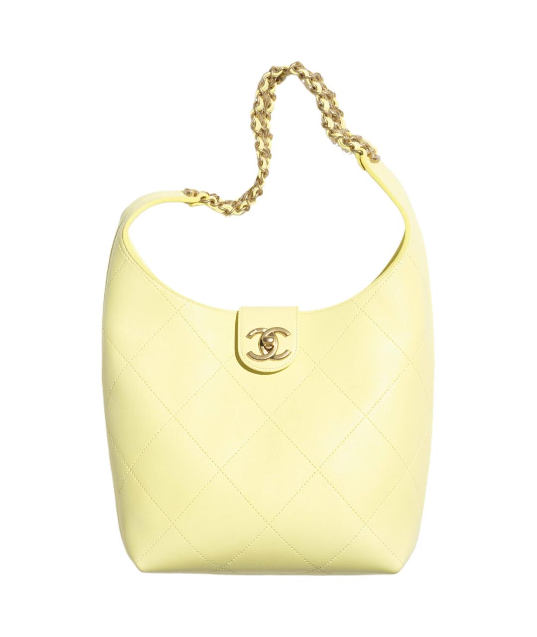 CHANEL Желтая кожаная сумка через плечо, фото 1