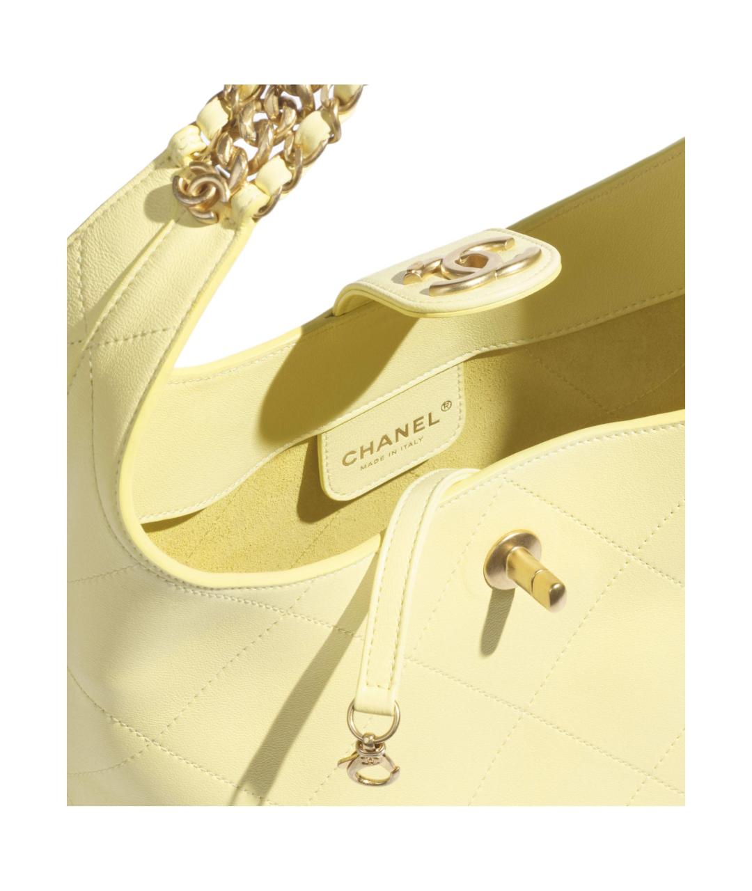 CHANEL Желтая кожаная сумка через плечо, фото 4