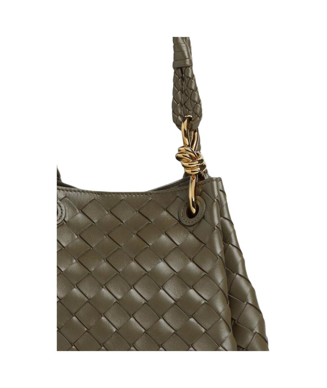 BOTTEGA VENETA Зеленая кожаная сумка через плечо, фото 5