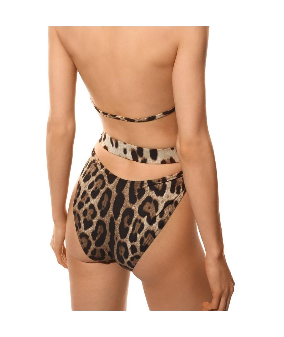 DOLCE&GABBANA Коричневый полиамидовый купальник, фото 2