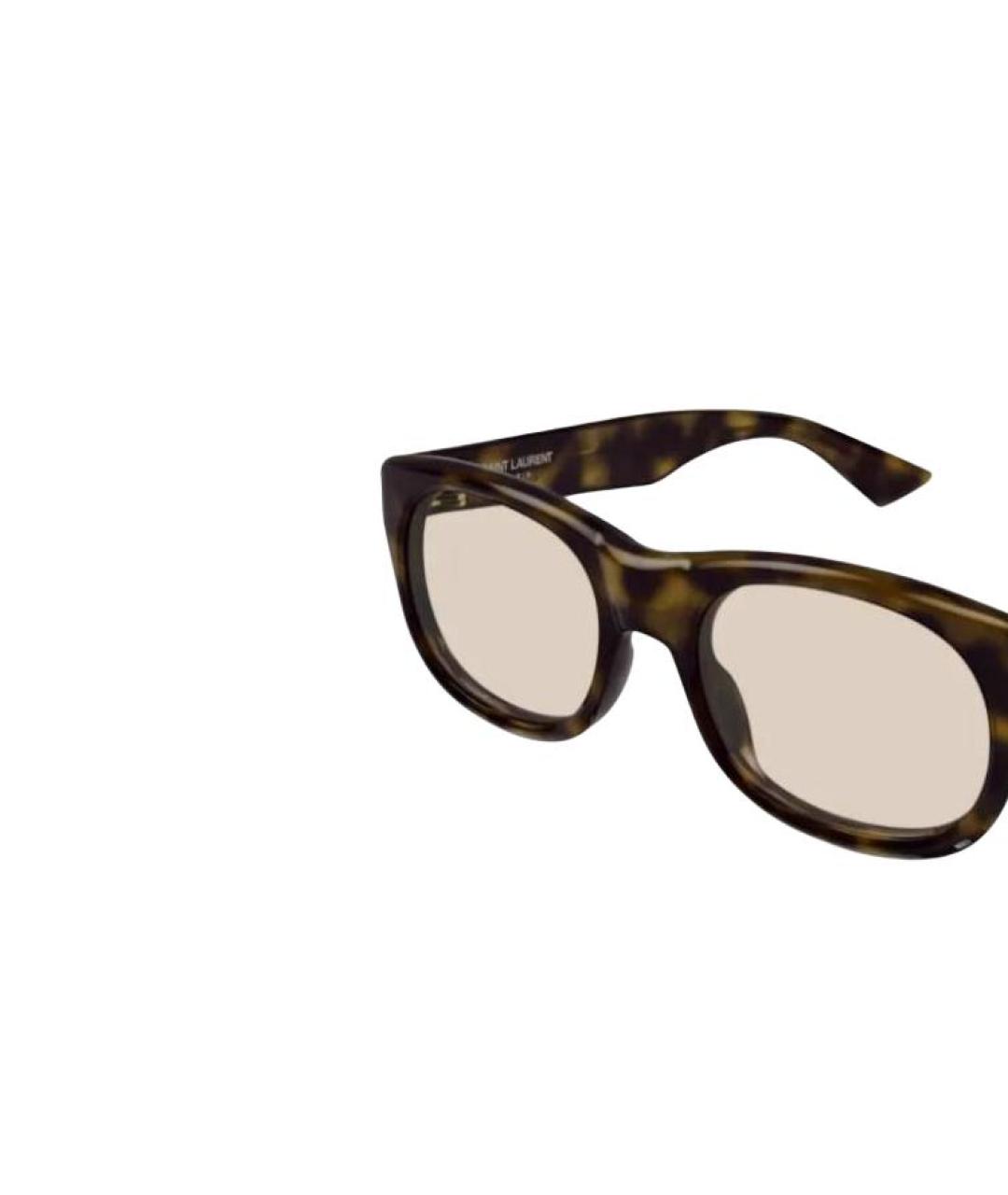 SAINT LAURENT Коричневые пластиковые солнцезащитные очки, фото 3