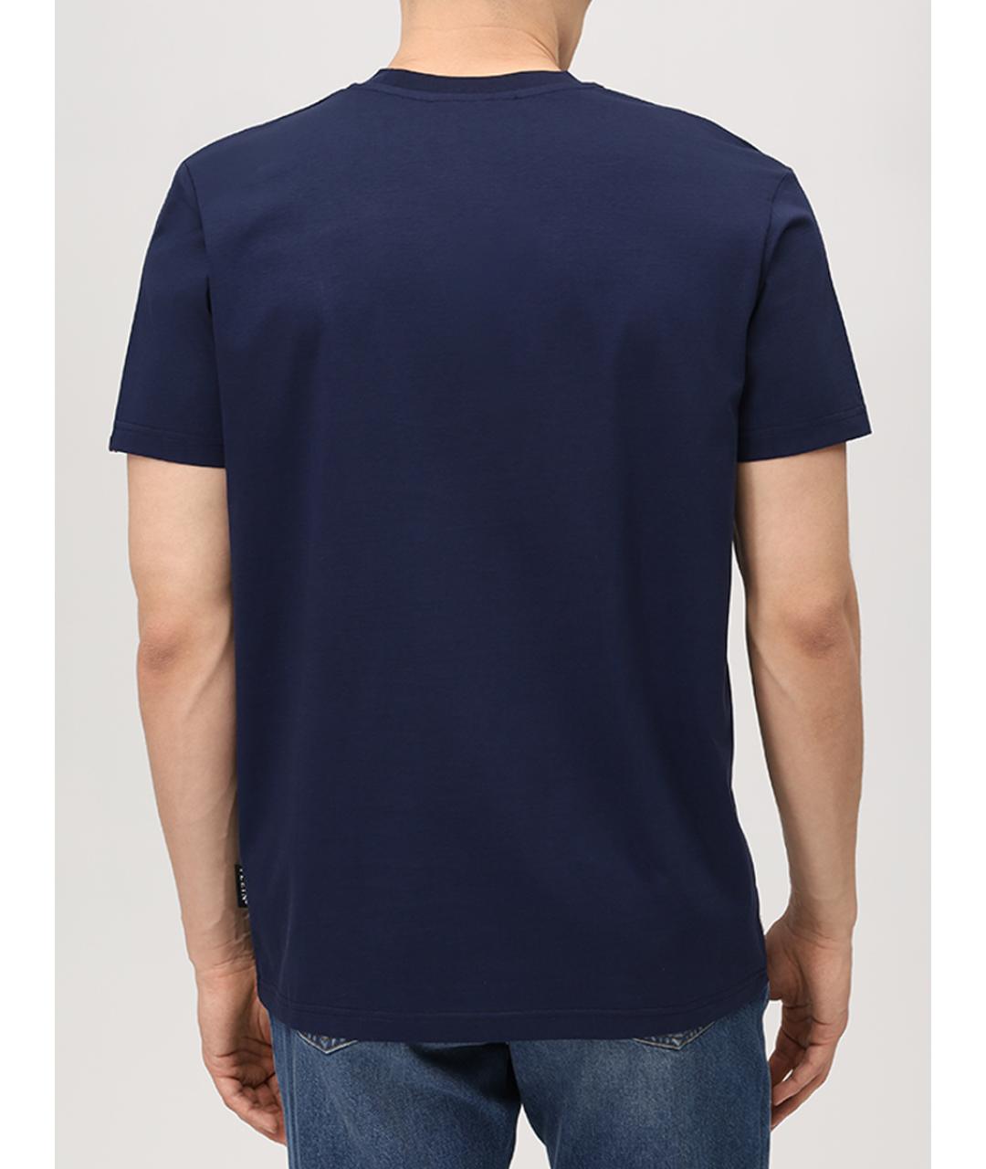 PHILIPP PLEIN Синее хлопковое поло с длинным рукавом, фото 3